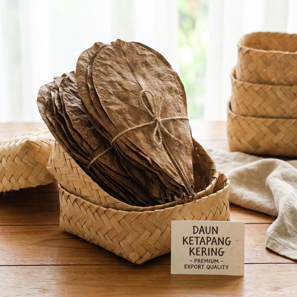 Foto daun ketapang kering